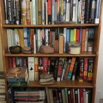 crowded bookshelf