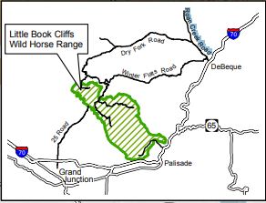 blm map of the Little Book Cliff's Wild Horse Range