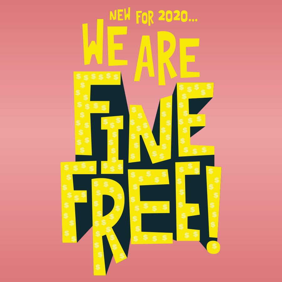 "We are Fine-Free" text graphic