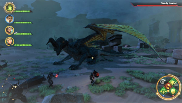 Picture of gameplay dragon fight