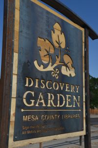 Image of the new Discovery Garden sign