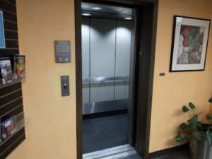 Elevator with open door