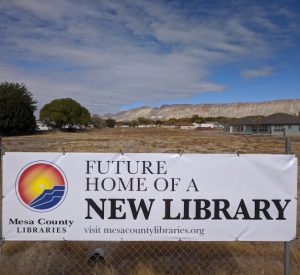 Site of new Clifton Branch with a sign in the foreground