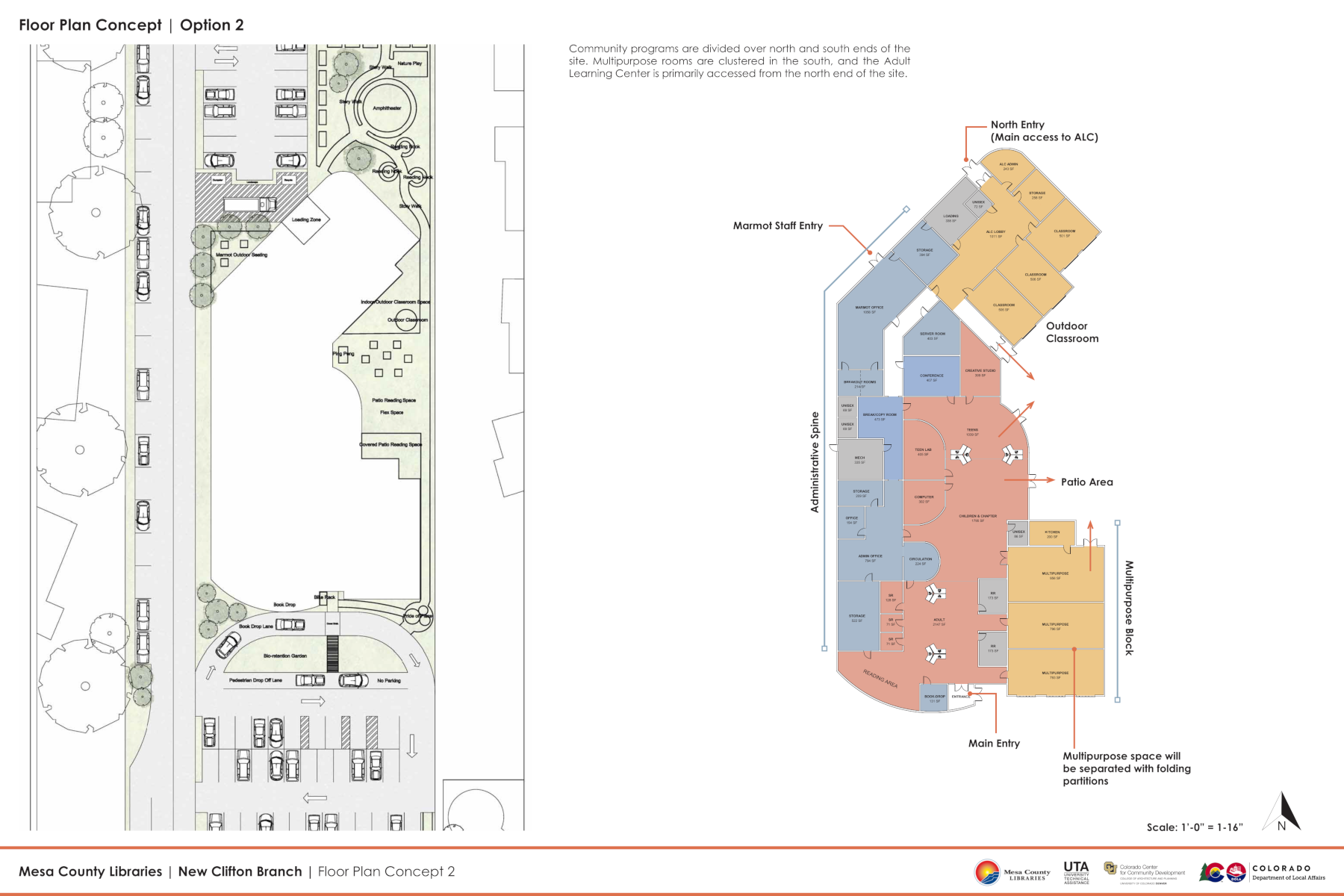 Mesa County Libraries Clifton Branch floor plan concept option 2