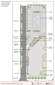 Conceptual site plan for proposed Clifton Branch, showing parking north of the building.