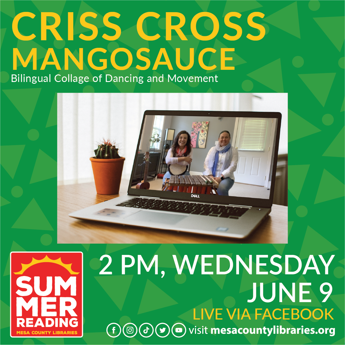 Graphic detailing program details for Criss Cross MangoSauce event