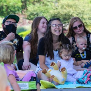 Picture of families at outdoor story time