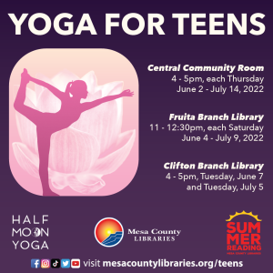 Graphic with the Yoga for Teens program information