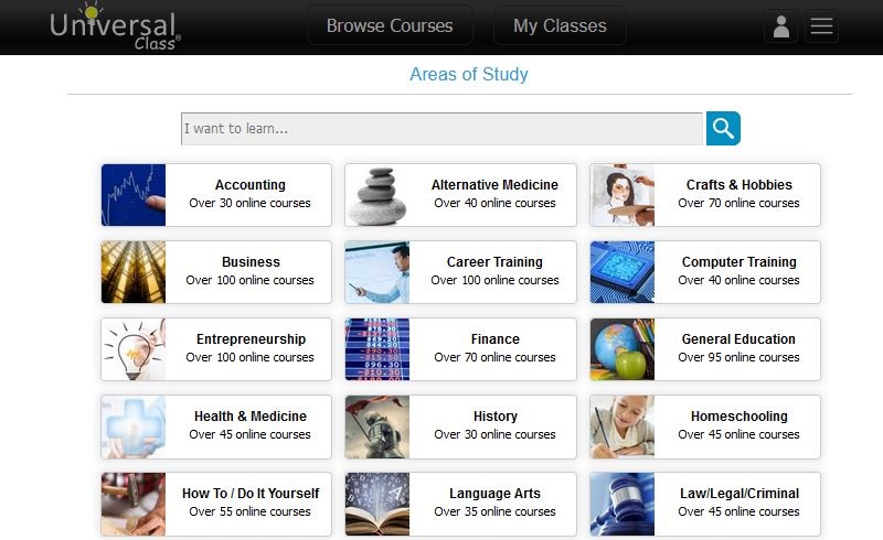 Universal Class Course Catalogue