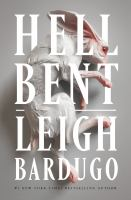 Book cover for Hell Bent by Leigh Bardugo, white font over a white rabbit background