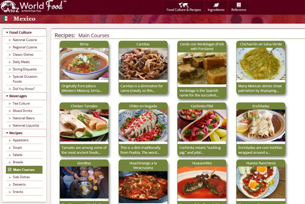A to Z World Food: Main Course Recipes from Mexico