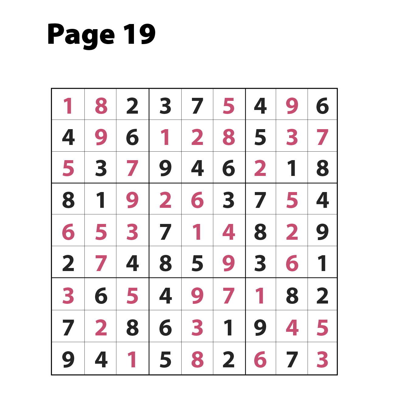 Puzzle answers page 19