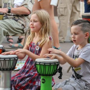 children playing drums