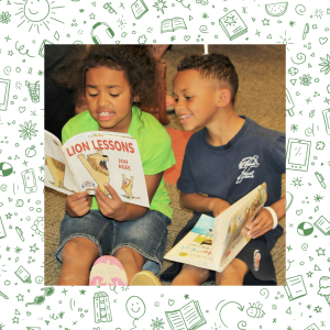 two young children reading